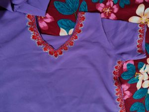 Purple Embroidered Kurta set