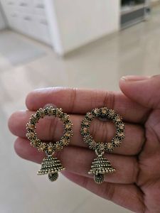 Orange Rhinestone Earrings