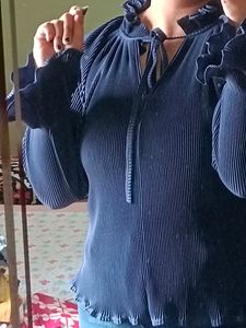 Blue Full Sleeve Party Wear Top