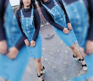 Denim Dungaree Dress