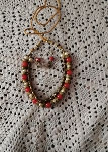 Beautiful Red Party Wear Necklace