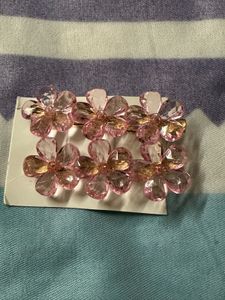 Pink Flower Hair Clips