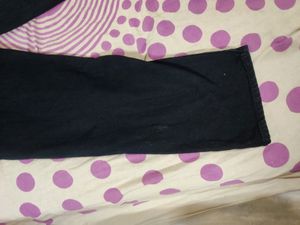 Jet Black Cotton Jeans For Girls