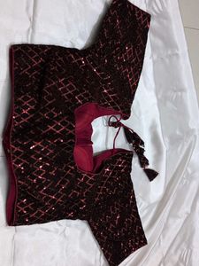 Sequined Maroon Blouse