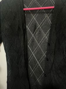 Black Patterned Cardigan