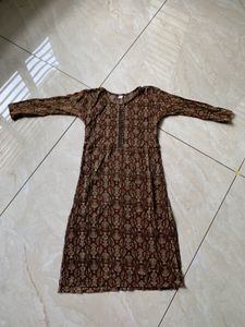Paisley Print Long Sleeve Dress