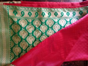 Banarasi Ren &amp; Green Saree