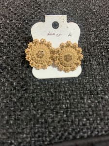 Boho Chic Gold Flower Earrings