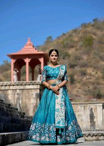 Elegant Teal Lehenga Choli Set