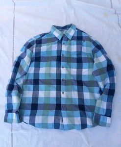 Blue Plaid Flannel Shirt