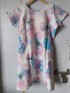 Floral Textured Mini Dress