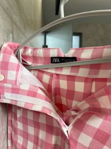 Zara Pink Checkered Pants