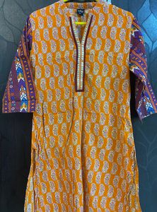 straight printed kurta