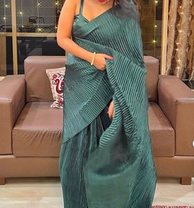 Pleated Satin saree