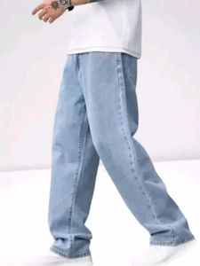 Blue Light Wash Wide Leg Jeans