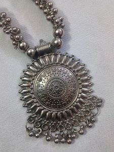 Boho Silver Tone Necklace