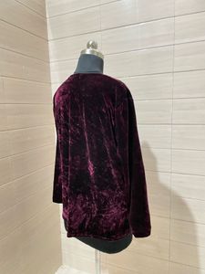 Imported Embroidered Velvet Top