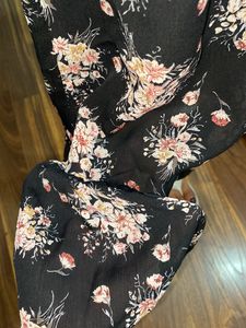 Black Cottagecore Wrap Dress