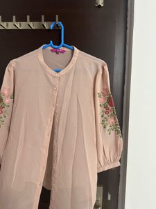 Embroidered Sleeve Top