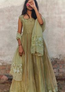 Olive Green Anarkali Gown 💫
