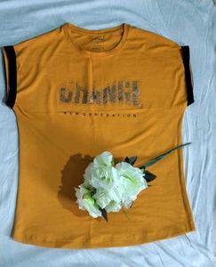 Mustard Graphic Print T-shirt