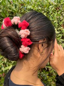 Floral Crochet Hair Bun Accessory