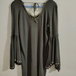 Flared Sleeves Short Dress