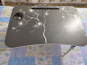 Foldable Bed Table With Cup And Tablet Holder