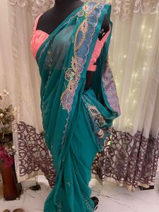 Elegant Teal Saree