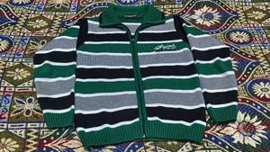 Striped Zip-Up Sweater