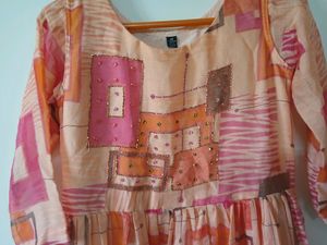 Orange Patterned Maxi Dress