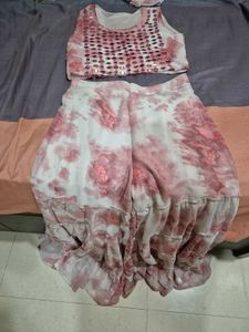 Sharara Set With Crop Top And Shrug
