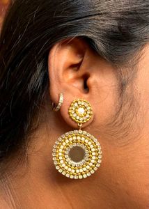 Glamorous Gold &amp; Pearl Earrings