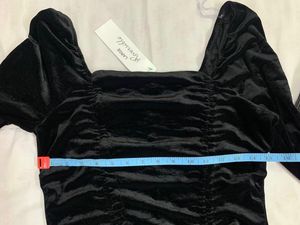 Black Velvet Ruched Mini Dress