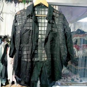 Black Cotton N Matallic Shirt