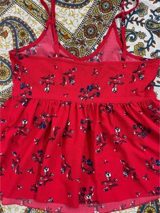 Red Floral Print Top