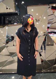 Black Shirt Dress with Belt