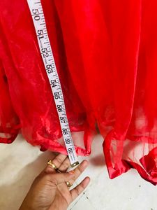 Red Embroidered Formal Gown
