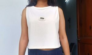 White Cropped Tank Top