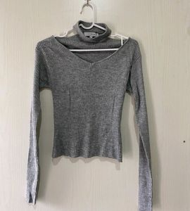 Ribbed Grey Top