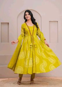 Two layer style anarkali kurti Set In 2 Colour