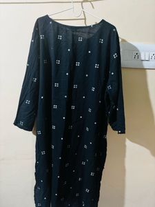 ₹190 Plus size black and yellow printed Kurta 5XL
