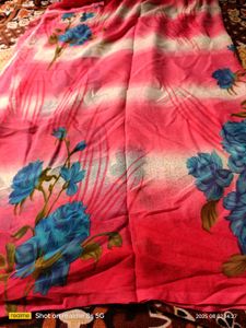 Pink Floral Saree