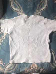 White Ribbed Crop Top