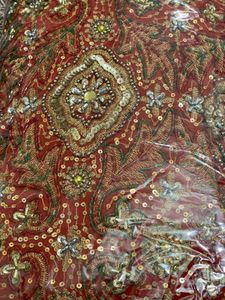 Orange Embellished Saree