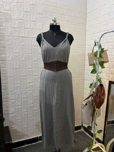 Grey Spaghetti Strap Summer Dress
