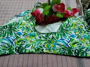 Tropical Print Cropped Tank