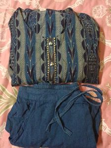 Sambalpuri  Print Kurti Set