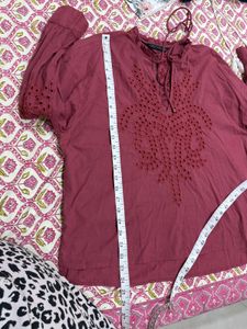 Zara Schiffli Cotton Top