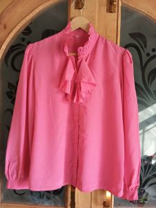 Pink Ruffle Blouse